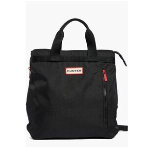 Hunter Black Hybridz-007 Backpack Tote with Padded Straps & Zip Pocket New